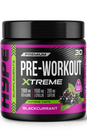 Pre-Workout Xtreme Przedtreningówka czarna porzeczka 300 g Hype
