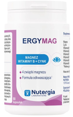 Nutergia ErgyMag 4 związki Magnezu, Formuła odkwaszająca 90 kapsułek