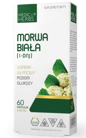Morwa Biała 640 mg 60 kaps (1% 1-DNJ) MEDICA HERBS
