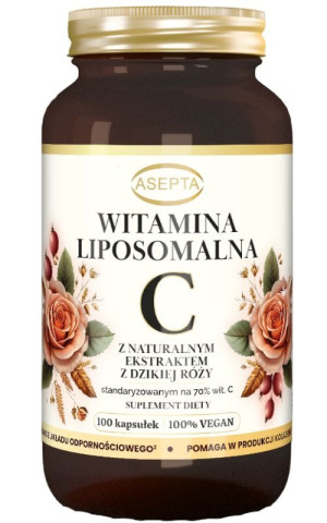 Witamina C liposomalna z dziką różą 100 kaps ASEPTA