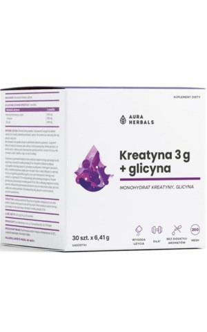 Aura Herbals Kreatyna 3 g + Glicyna 30 saszetek