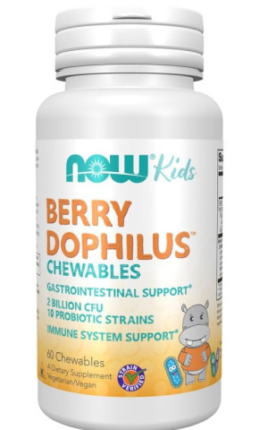 NOW Foods BerryDophilus Kids Probiotyki Chewables 60 tabletek do ssania
