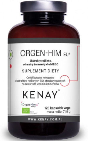 Kenay Orgen-Him EU - Ekstrakty roślinne, witaminy i minerały dla NIEGO - 120 kapsułek vege