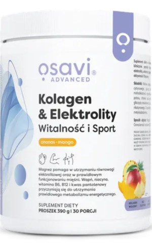 Osavi Kolagen Elektrolity Witalność i Sport ananas mango 390 g