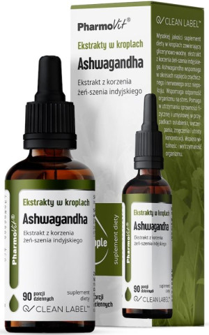 Pharmovit Clean Label Ekstrakty w kroplach Ashwagandha 30 ml