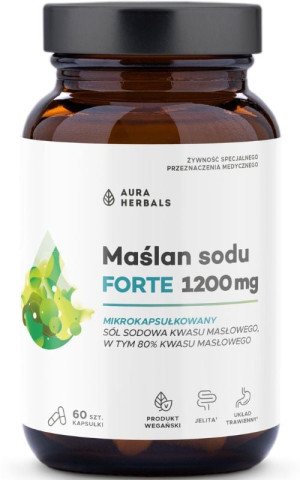 Aura Herbals Maślan Sodu FORTE 1200 mg mikrokapsułkowany 60 kaps