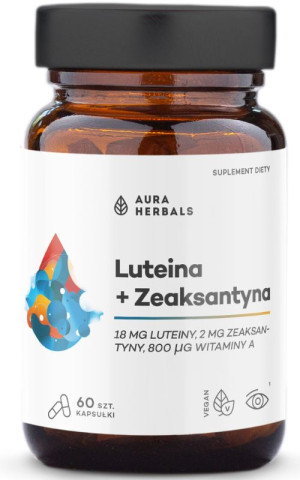Aura Herbals Luteina + Zeaksantyna + Witamina A - 60 kapsułek