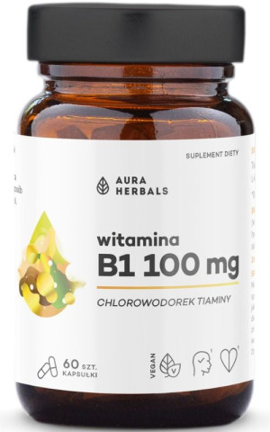Aura Herbals Witamina B1 100 mg - tiamina - 60 kapsułek