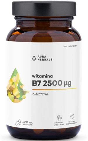 Aura Herbals Witamina B7 2500 µg - biotyna - 120 kapsułek
