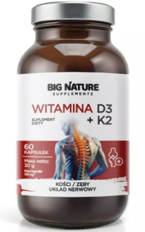 Witamina D3 + K2 - 60 kapsułek Big Nature