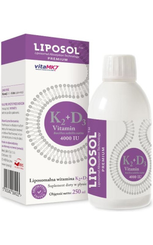 Aliness Liposol, Liposomalna Witamina K2 (Vita MK7) 100 uq + D3 4000 IU 250 ml