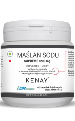 Kenay Maślan sodu SUPREME 1200 mg, 300 kapsułek