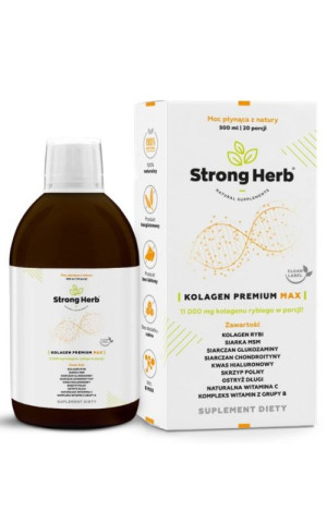 Kolagen Premium Max 11 000mg kolagen rybi 500ml Strong Herb