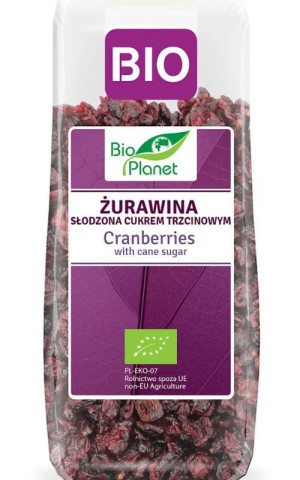 Żurawina słodzona cukrem trzcinowym BIO 100 g BIO PLANET