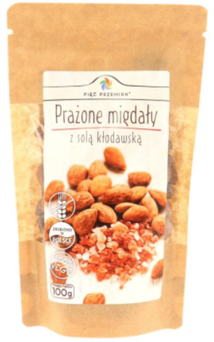 Migdały prażone z solą kłodawską 100 g PIĘĆ PRZEMIAN