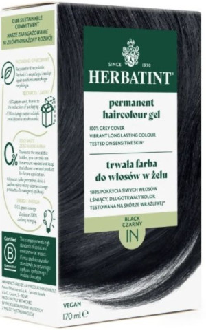 Farba do włosów czarny 1N 150ml Herbatint