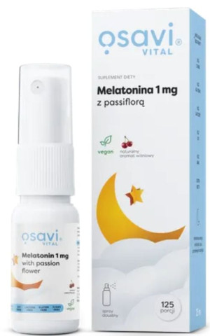 Osavi Melatonina z passiflorą 1 mg smak wiśnia, spray 25 ml