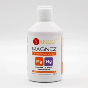 Yango Magnez (Diglicynian i Glukonian) z Witaminą C, B6, B12- 500 ml