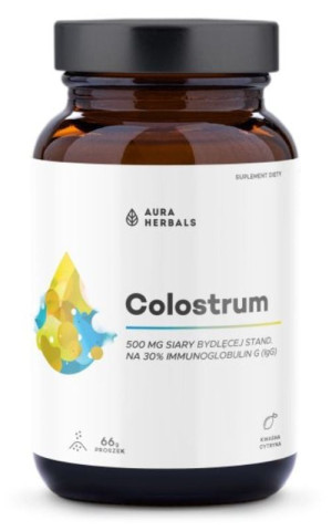 Colostrum 500mg kwaśna cytryna, proszek 66g Aura Herbals