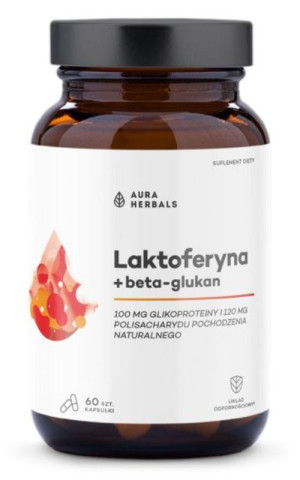 Laktoferyna + beta-glukan 60 kapsułek Aura Herbals