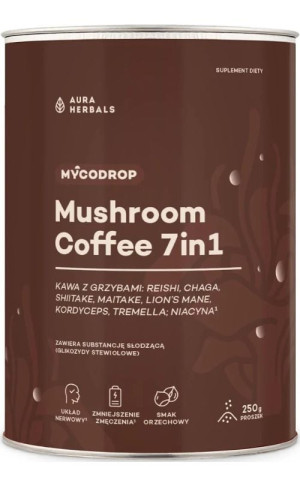 Aura Herbals Mycodrop - kawa z grzybami 7 w 1 (mushroom coffee) - 250g