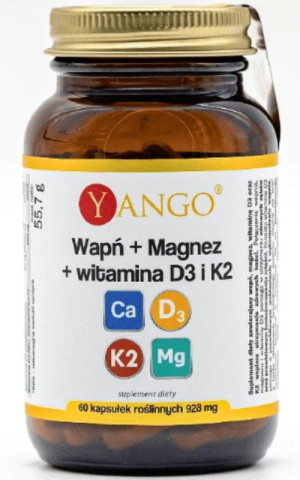 Yango Wapń + magnez + witamina D3 i K2 - 60 kapsułek