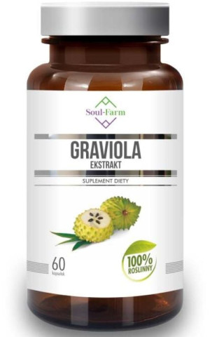 Graviola ekstrakt 20:1, 550 mg 60 kaps Soul-Farm