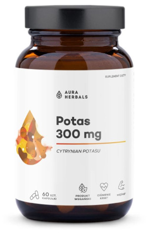 Aura Herbals Potas 300 mg, cytrynian potasu, kapsułki 60 szt.