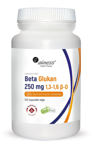 Aliness Beta Glukan Yestimun 1,3-1,6 β-D 250 mg 100 kaps