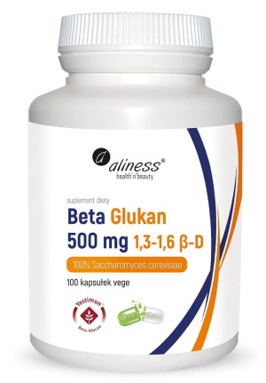 Aliness Beta Glukan Yestimun 1,3-1,6 ß-D 500 mg 100 kaps