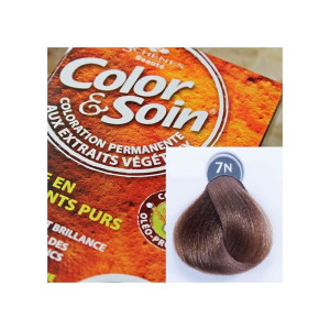 Color & Soin farba do włosów ( blond orzech laskowy ) 7N 135 ml