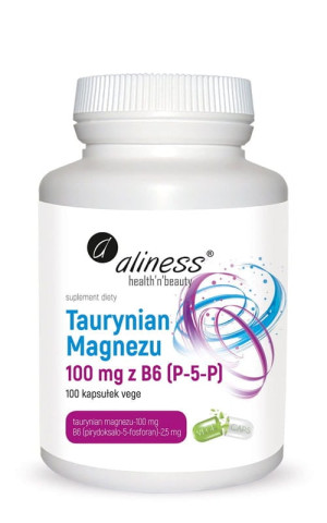 Aliness Taurynian Magnezu 100 mg z B6 (P-5-P) 5 mg 100 vcaps