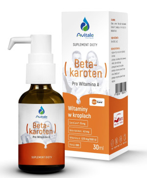 Naturalny BetaKaroten CaroCare 4,5 mg (Prowitamina A) 30 ml Avitale
