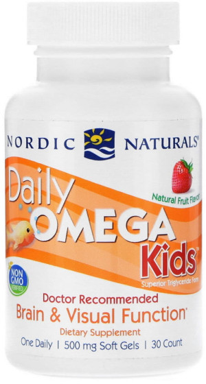 Daily Omega Kids Natural Fruit Flavor (30 kaps) Nordic Naturals