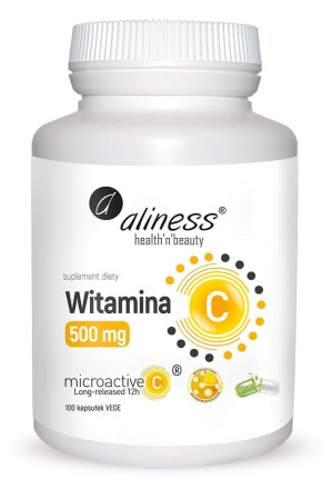 Aliness Witamina C 500 mg o przedłużonym uwalnianiu 12h 100 kaps