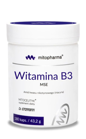 Mito-Pharma Niacyna (Witamina B3) MSE 180 kaps. Dr Enzmann