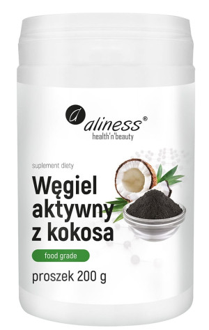 Aliness Węgiel aktywny z kokosa proszek 200 g
