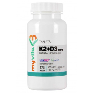 MyVita Witamina K2 MK-7 100mcg + D3 2000IU FORTE 120tabl