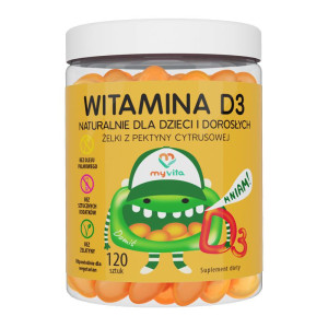 MyVita Witamina D3 naturalne żelki dla dzieci i dorosłych 120 sztuk