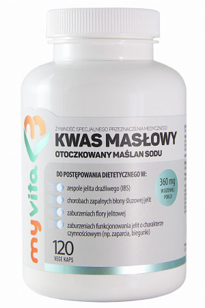 MyVita, Kwas masłowy (Maślan sodu), 120 kapsułek