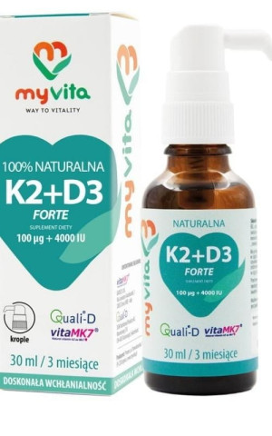 MyVita Witamina K2 100 mcg + D3 4000 IU FORTE krople 30 ml