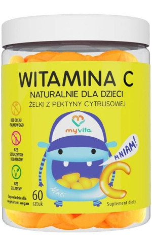 Myvita WITAMINA C Naturalne żelki z pektyny cytrusowej 60 szt