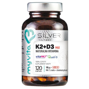 MyVita Witamina K2 100mcg + D3 4000 IU MAX 120 kapsułek Silver