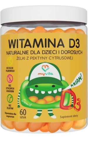 MyVita Witamina D3 naturalne żelki dla dzieci i dorosłych 60 sztuk