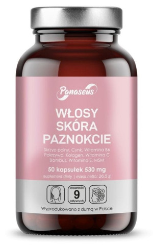 Panaseus Włosy skóra paznokcie 50 kapsułek