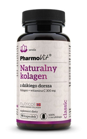 Pharmovit Classic Naturalny kolagen z dzikiego dorsza (kolagen 810mg witamina C 90mg) 90 kapsułek