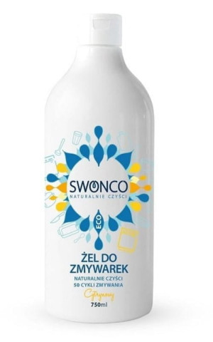 Żel do zmywarek 750 ml, zapach cytryny, Swonco