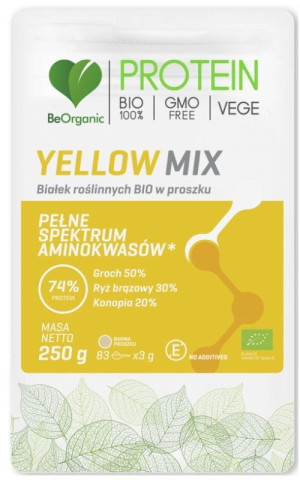 Yellow MIX białek roślinnych BIO w proszku 250g Medicaline