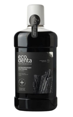 Płyn do płukania jamy ustnej, Węgiel dębowy + Sole + Olejek z mięty, wybielający 500ml Ecodenta