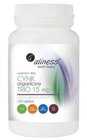 Aliness Cynk organiczny TRIO 15 mg 100 tabl